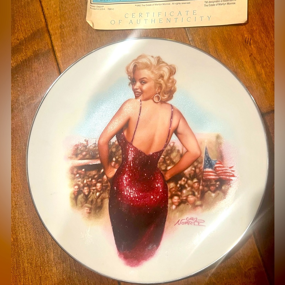 FOR OUR BOYS IN KOREA 1954 Plate The Magic of Marilyn Monroe Collectable Plate